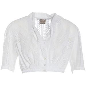 BERWIN & WOLFF TRACHT FOLKLORE LANDHAUS Kanten dirndlblouse met sjaalkraag 942103, wit, 42
