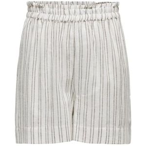 ONLY Onltokyo Hw Lin Blen STR PNT Noos Shorts voor dames, Helder wit/strepen: cub, L