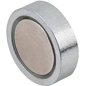 KIPP magneet K0553 platte grijper zilver; materiaal: NdFeB, behuizing van staal. Zonder schroefdraad D=32 ±0,20mm zilver