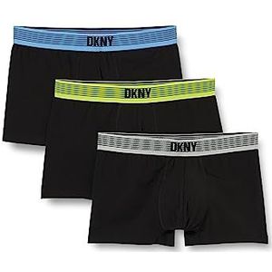 DKNY Premium boxershorts voor heren, verpakking van 3 stuks, Zwart, M