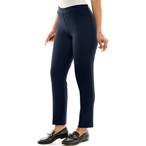 Zac & Rachel Women's Pull-On Ankle Pants with Band, Navy Blue, 12