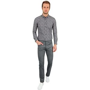 Bonamaison Heren Comfort Fit Casual Broek, Zwart, Standaard