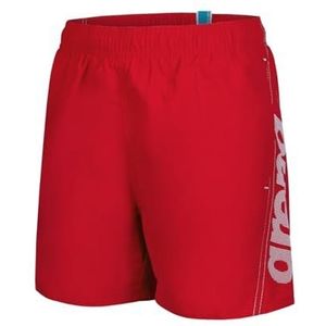 Arena Fundamentals Logo Jr Boxer R Beach Short voor jongens, Rood-Wit, 6-7 jaar