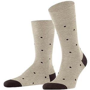 FALKE Heren Sokken Dot M SO Katoen Gedessineerd 1 Paar, Beige (Taupe Melange 4045), 43-46