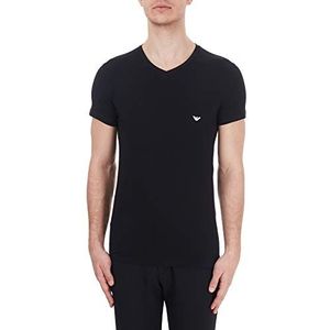 Emporio Armani Heren Basic Stretch Cotton T-shirt met V-hals pyjama bovendeel, zwart, L