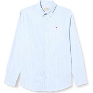 Essential Oxford Stripe Shirt, Shirt Blauw/Tile Blue Stripe 7020, L