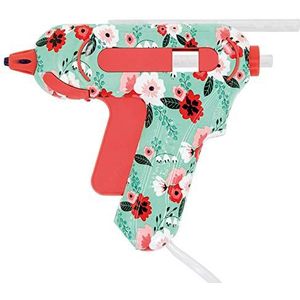 Westcott Mini-lijmpistool, kleurrijk, voor kinderen, bloemenmotief, set: 2 lijmsticks gratis 7 mm, 10-20 watt, E-17201 00, 20 W, 230 V, turquoise rood roze wit, 11,5 13 cm 11,5 x 13 cm 11,5 x 13 cm