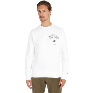 Tommy Hilfiger Heren Wcc Arched Varsity Sweatshirt Sweatshirts, Wit, XL, Wit, XL