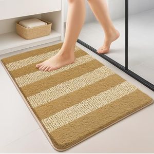 Homaxy Antislip Badkamertapijt 60x120 Cm - Zacht Microvezel Hoogpolig - Blauw/Grijs