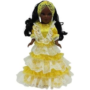 Folk Artesanía Mari's Mulatte pop Oshun Ochun Vidal rode poppen origineel 41 cm collectie religieuze jurk Santera