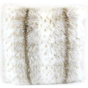 Gözze - Kussenhoes, Smart Fur Look, Lynx Design, 50 x 50 cm - Wit