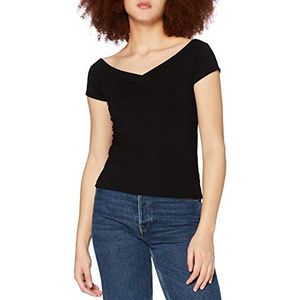 PIECES Dames Pcmaliva Off Shoulder V-hals Top Noos T-shirt, zwart, S EU, zwart, S