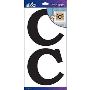 Sticko Basic Zwart Monogram Stickers-C, andere, Multi kleuren, 0.25x11.43x22.22 cm