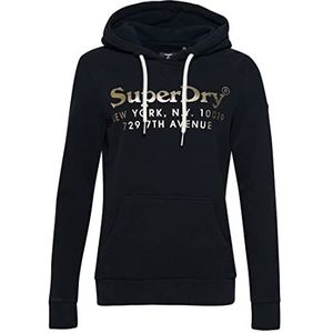 Superdry Sweatshirt Vintage Venue Interest Hood Black 34 Dames, Zwart