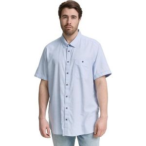 TOM TAILOR Plussize herenhemd, 37890 - Powder Blue Zigzag Structuur, 5XL Grote maten