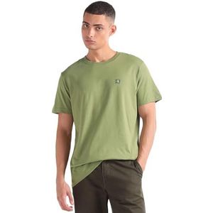 Calvin Klein Jeans Heren T-shirt korte mouwen Ck Embro Badge ronde hals, groen (Dark Juniper), XS