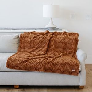 GRACED SOFT LUXURIES Faux Fur Gooi Deken Grote Warme Gezellige Super Zachte Gooi 50 x 60 door, Camel