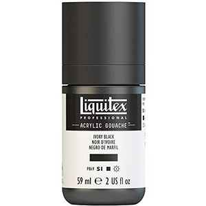 Liquitex 2059244 Professional Acrylic Gouache, acrylverf met gouache-eigenschappen, lichtecht, watervast - 59ml Fles, Ivory Black