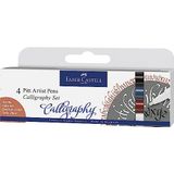 Faber-Castell 167504 Pitt Artist Pen Calligraphy Set, 2,5 mm, etui van 4, meerkleurig