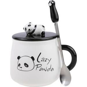 lachineuse PANDA COLLECTION mok – Luie Panda – met deksel en lepel – inhoud:
