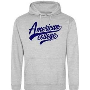 AMERICAN COLLEGE USA Sweatshirt met print, warme kleding, uniseks, kinderen, jongens en meisjes, casual, model ACSCW1 MELL Grey 12 jaar, Grijs, 12 ans