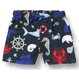 NAME IT Nmmzatoon Zwemshort, Dark Sapphire/Aop: maritiem, 86 cm