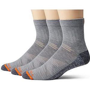 Merrell Lichtgewicht werksokken voor volwassenen, uniseks, 3 paar, reve met duurzame versterking, Enkel - Grijs, Large-X-Large