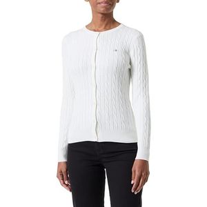 GANT Stretch Cotton Cable Cardigan, Eggshell., XS