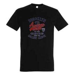 AMERICAN COLLEGE USA T-shirts met korte mouwen voor dames en heren, Zwart, L