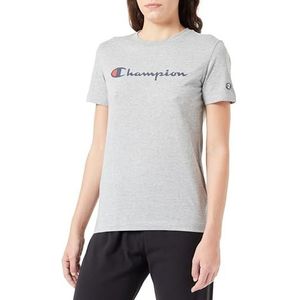Champion Legacy American Classics W-Light Cotton Jersey S-s Regular Crewneck T-shirt voor dames, lichtgrijs gemêleerd., M