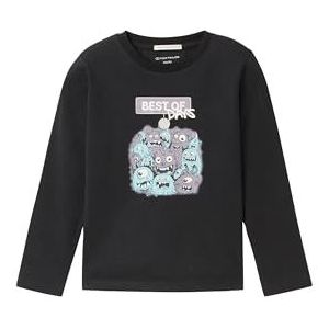 TOM TAILOR Shirt met lange mouwen voor jongens en kinderen, 36423 - Heavy Black, 92-98