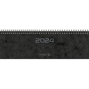 BRUNNEN Weekkalender model 777 2024 2 pagina's = 1 week bladgrootte 32,6 x 10,2 cm zwart