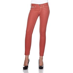 Herrlicher Dames Jeans 5705 N9920 Touch Coated Stretch Skinny/Slim Fit (buis) normale tailleband, Rood (Tomato 167), 28