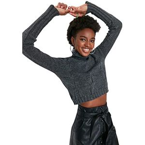 Trendyol Acryl Trui - Grijs - Regular M Grijs, Grijs, M