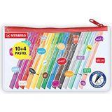 Stabilo PointMax Etui met viltstiften, 14 kleuren, inclusief 4 pastelkleuren