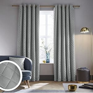 Catherine Lansfield So Soft Luxe Fluweel, 46 x 72 Inch Ooggordijn Paar Zilver