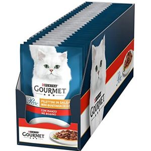 Purina Gourmet Parels in saus natvoer voor katten met rundvlees, 26 zakjes à 85 g