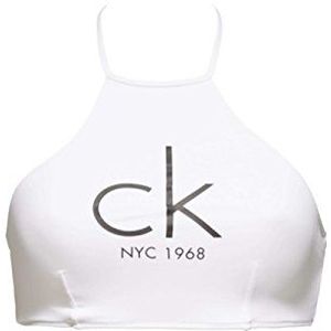 Calvin Klein Dames High Neck Crop Top Bikini Top, zwart (black 001), S
