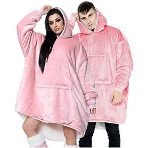 GC GAVENO CAVAILIA Oversized hoodiedeken voor dames en heren, warme, gezellige draagbare deken, hoodies, comfortabele sweaterdeken, super zacht en gezellig hoddy, One Size Fit All, Blush Pink