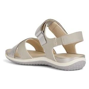 Geox D Vega B Sportsandalen voor dames, LT grijs/gebroken wit, 37 EU, Lt Grey Off White, 37 EU