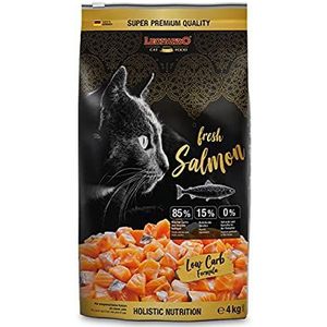 Leonardo Fresh Salmon Kattenvoer, 4 kg, droogvoer voor katten met 85% vers vlees, volledig voer voor volwassen katten van alle rassen vanaf 1 jaar