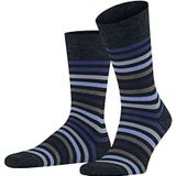 FALKE Heren Sokken Tinted Stripe M SO Wol Katoen Gedessineerd 1 Paar, Blauw (Dark Navy 6371), 39-42