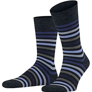 FALKE Heren Sokken Tinted Stripe M SO Wol Katoen Gedessineerd 1 Paar, Blauw (Dark Navy 6371), 47-50