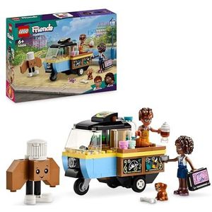 LEGO Friends Bakkersfoodtruck Voertuig Speelset, Cadeau voor Kinderen, Meisjes en Jongens vanaf 6 jaar, met Aliya en Jules Mini Poppetjes, Speelgoed Eten, plus een Honden Figuur van Aira 42606