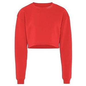 Flyweight Sweatshirt met lange mouwen voor dames van 100% polyester met ronde hals zomerrood, maat XL, zomerrood, XL