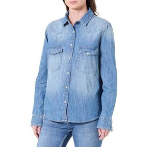Pepe Jeans Dames W Denim Shirt Shirt, Blauw (Denim-ZY7), M, Blauw (denim-zy7), M