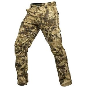Kryptek Stalkerbroek voor heren, camouflage jachtbroek met verstevigde knieën en zitvlak, zwart, M