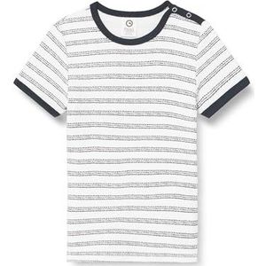 by Green Cotton Baby-jongens gestreept S/S T-shirt, Balsem Cream/Night Blue, 92 cm