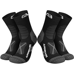 Wandelsokken van merinowol - [2 paar] - professionele trekkingsokken voor wandelen - outdoor sokken voor dames, heren & kinderen - warme merino wandelsokken - functionele sokken - trekking sportsokken