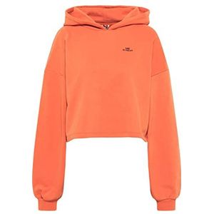 EUCALY Sweatshirt met capuchon voor dames, oranje, XS
